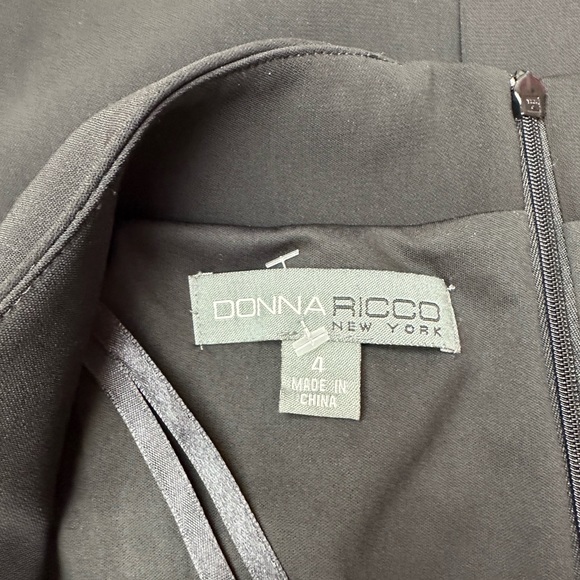 DONNA RICCO Sleeveless Black Dress Embellished Waist | Size 4 - Picture 9 of 12